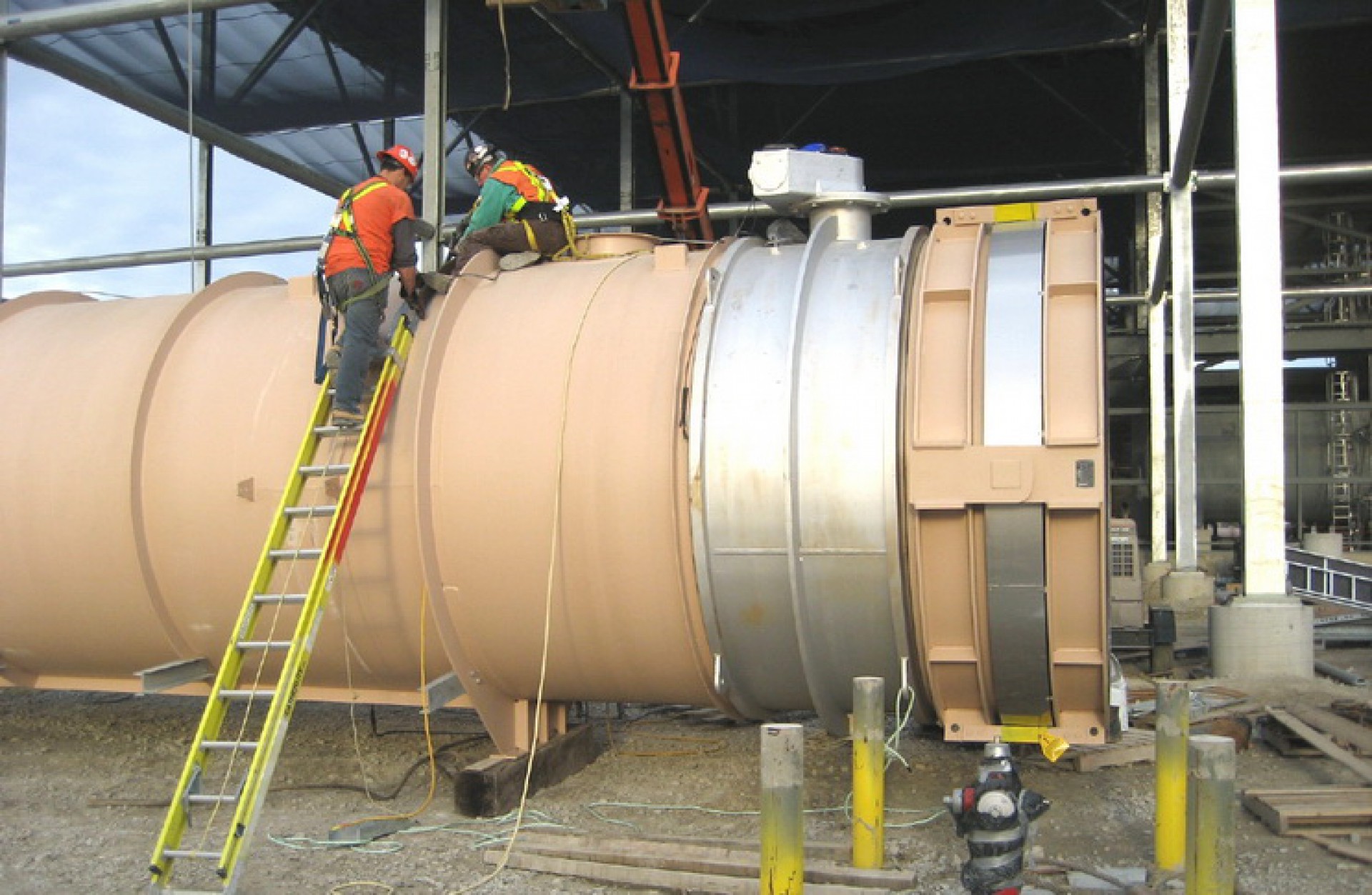 On-Site Works. Assembly of Hinged DN 2400 in MA, USA