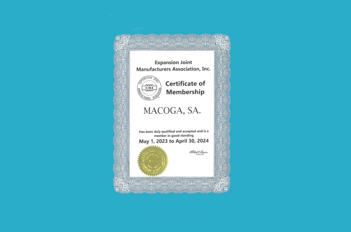 Certificado EJMA actualizado